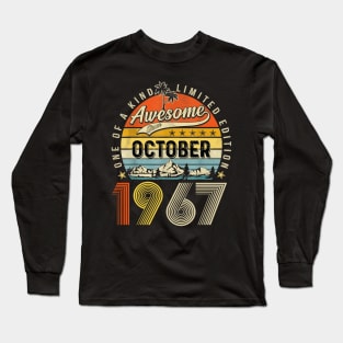 Awesome Since October 1967 Vintage 56th Birthday Long Sleeve T-Shirt